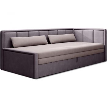 Canapea roz extensibilă/cu spațiu de depozitare cu tapițerie din chenille 214 cm Fulgeo – ELTAP