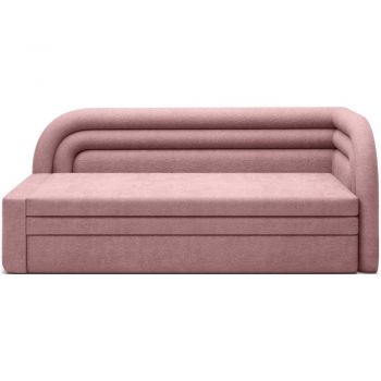 Canapea roz extensibilă/cu spațiu de depozitare cu tapițerie din chenille cu colț pe partea dreaptă 223 cm Fabillo – ELTAP