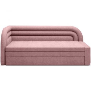 Canapea roz extensibilă/cu spațiu de depozitare cu tapițerie din chenille cu colț pe partea stângă 223 cm Fabillo – ELTAP
