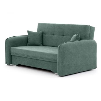 Canapea verde extensibilă/cu spațiu de depozitare cu tapițerie din chenille 155 cm Laine – ELTAP