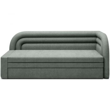 Canapea verde extensibilă/cu spațiu de depozitare cu tapițerie din chenille cu colț pe partea dreaptă 223 cm Fabillo – ELTAP