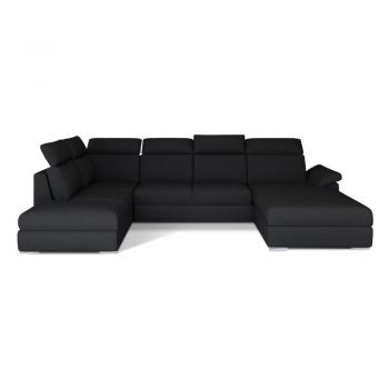 Colțar negru extensibil (cu colț pe partea stângă/în formă de 
