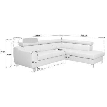 COLȚAR textil, piele bej