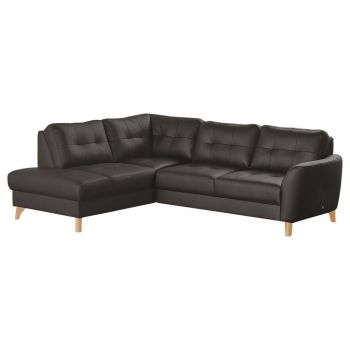 COLȚAR textil, piele maro închis