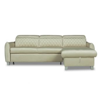 Coltar Extensibil Cu Insula Dreapta Cu Lada Tiago, 5 Locuri, Tetiere Reglabile, Crem, 243 Cm