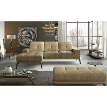 Coltar cu tetiere reglabile Torrense pe stanga + taburet Berlin 03 Coltar cu tetiere reglabile Torrense pe stanga + taburet Berlin 03