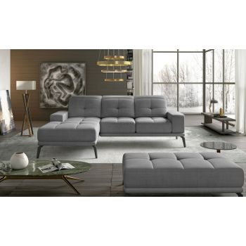 Coltar cu tetiere reglabile Torrense pe stanga + taburet Monolith 84 Coltar cu tetiere reglabile Torrense pe stanga + taburet Monolith 84