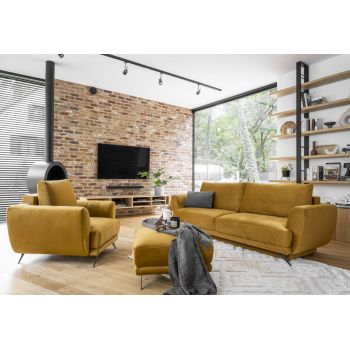 Set canapea extensibila Megis + fotoliu + taburet Loco 45 Set canapea extensibila Megis + fotoliu + taburet Loco 45