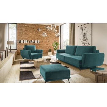 Set canapea extensibila Megis + fotoliu + taburet Velvetmat 38 Set canapea extensibila Megis + fotoliu + taburet Velvetmat 38