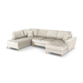 Coltar extensibil Kyoto 7 locuri catifea picioare aurii Coltar extensibil Kyoto 7 locuri catifea picioare aurii