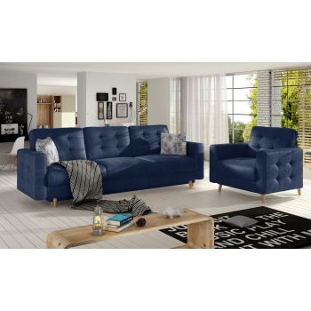 Set canapea extensibila Asgard + fotoliu Botanical 80/Monolith 77 Set canapea extensibila Asgard + fotoliu Botanical 80/Monolith 77