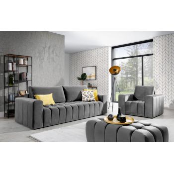 Set canapea extensibila Lazaro + fotoliu + taburet Nube 4 Set canapea extensibila Lazaro + fotoliu + taburet Nube 4