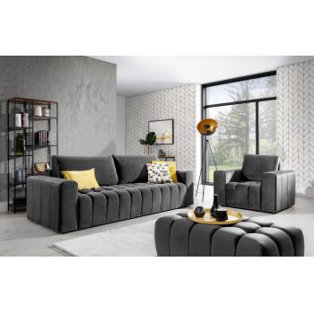 Set canapea extensibila Lazaro + fotoliu + taburet Nube 5 Set canapea extensibila Lazaro + fotoliu + taburet Nube 5