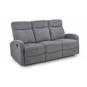 Canapea recliner Oslo 3S stofa gri inchis H100 cm