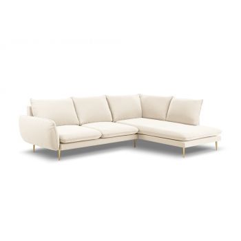 Coltar Vienna 6 locuri velvet picioare aurii L275 cm Coltar Vienna 6 locuri velvet picioare aurii L275 cm