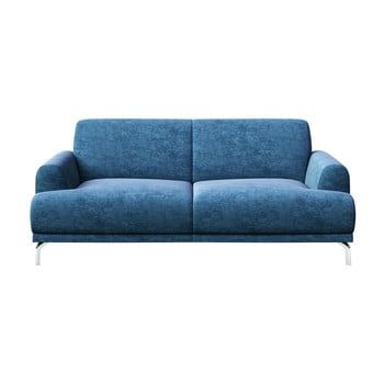 Canapea cu 2 locuri și picioare metalice MESONICA Puzo, albastru