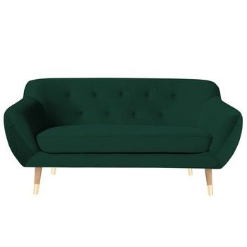 Canapea cu 2 locuri Mazzini Sofas Amelie, verde închis