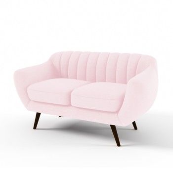 Canapea cu 2 locuri Vivonita Kennet, roz pastel
