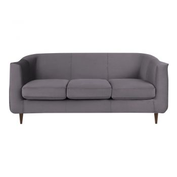 Canapea cu tapițerie din catifea Kooko Home GLAM, gri cărbune, 175 cm