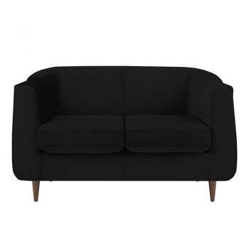 Canapea cu tapițerie din catifea Kooko Home GLAM, negru, 125 cm