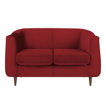 Canapea cu tapițerie din catifea Kooko Home GLAM, roșu, 125 cm