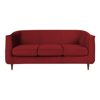 Canapea cu tapițerie din catifea Kooko Home GLAM, roșu, 175 cm