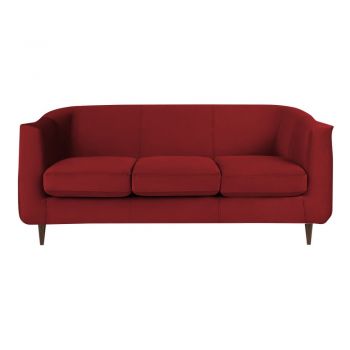 Canapea cu tapițerie din catifea Kooko Home GLAM, roșu, 175 cm Canapea cu tapițerie din catifea Kooko Home GLAM, roșu, 175 cm