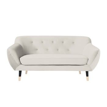 Canapea Mazzini Sofas AMELIE cu picioare negre, crem, 158 cm Canapea Mazzini Sofas AMELIE cu picioare negre, crem, 158 cm