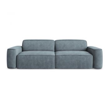 Canapea albastru prăfuit cu tapițerie din chenille 244 cm Omao – Makamii