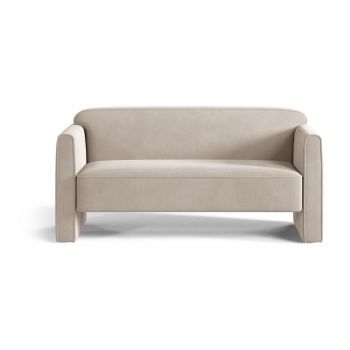 Canapea bej cu tapițerie din catifea 140 cm Abby – Micadoni