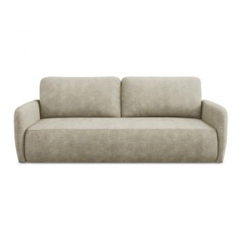 Canapea bej extensibilă/cu spațiu de depozitare cu tapițerie din chenille 218 cm Lilo – Makamii