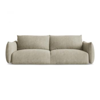 Canapea bej extensibilă cu tapițerie din chenille 230 cm Leila – Makamii