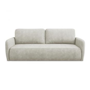 Canapea crem extensibilă/cu spațiu de depozitare cu tapițerie din chenille 218 cm Lilo – Makamii