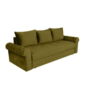 Canapea Extensibila Trendy, 3 Locuri, Lada Depozitare, Verde Olive, 243 Cm