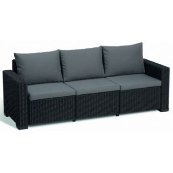 Canapea exterior cu 3 locuri California Keter, Grafit Canapea exterior cu 3 locuri California Keter, Grafit