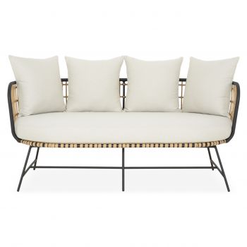 Canapea pentru gradina/terasa Arden, 161x77x72.5 cm, aluminiu/otel, natur/bej Canapea pentru gradina/terasa Arden, 161x77x72.5 cm, aluminiu/otel, natur/bej