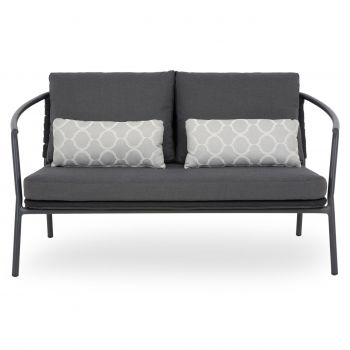 Canapea pentru gradina/terasa Castelli, 141x68x74 cm, aluminiu/poliester, gri Canapea pentru gradina/terasa Castelli, 141x68x74 cm, aluminiu/poliester, gri