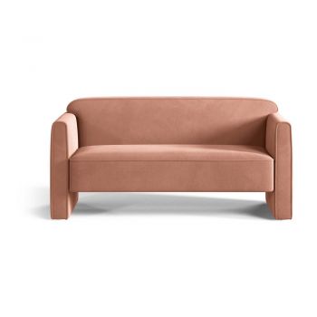 Canapea roz cu tapițerie din catifea 140 cm Abby – Micadoni