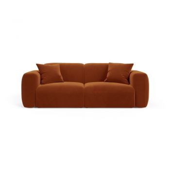 Canapea teracotă cu tapițerie din catifea 220 cm Strino – Cosmopolitan Design