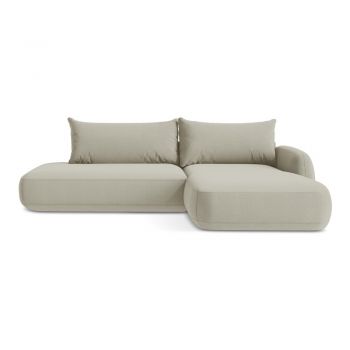 Colțar bej extensibil (cu colț pe partea dreaptă/cu șezlong) Hale – Makamii