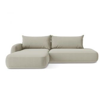 Colțar bej extensibil (cu colț pe partea stângă/cu șezlong) Hale – Makamii