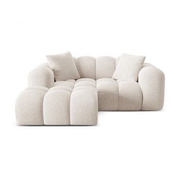 Colțar crem cu tapițerie din chenille (cu colț pe partea stângă/cu șezlong) Treno – Cosmopolitan Design