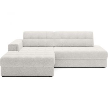 Colțar crem extensibil cu tapițerie din țesătură bouclé (cu colț pe partea stângă/cu șezlong) Blezalt – ELTAP