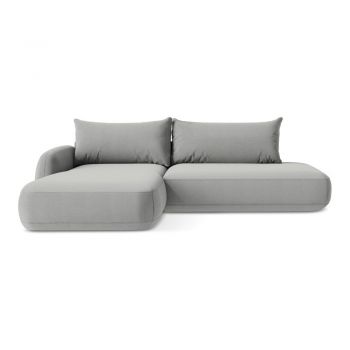 Colțar gri deschis extensibil (cu colț pe partea stângă/cu șezlong) Hale – Makamii