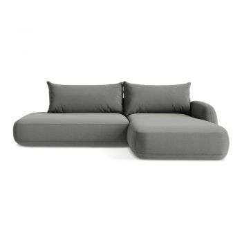 Colțar gri extensibil (cu colț pe partea dreaptă/cu șezlong) Hale – Makamii