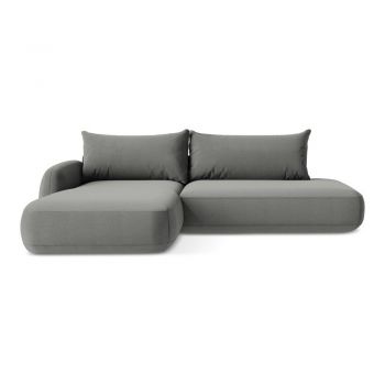 Colțar gri extensibil (cu colț pe partea stângă/cu șezlong) Hale – Makamii