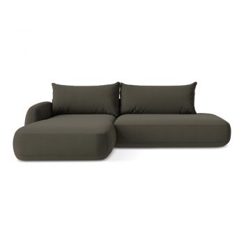 Colțar maro extensibil (cu colț pe partea stângă/cu șezlong) Hale – Makamii