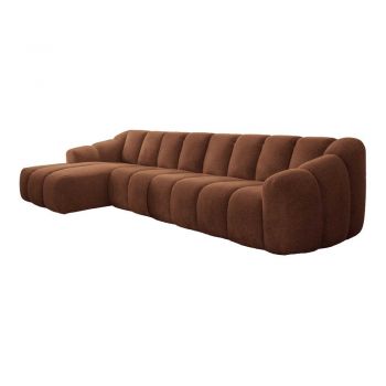 Colțar teracotă (cu colț pe partea stângă/cu șezlong) Shell – Miuform