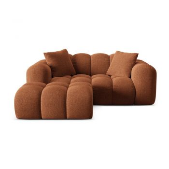 Colțar teracotă cu tapițerie din chenille (cu colț pe partea stângă/cu șezlong) Treno – Cosmopolitan Design