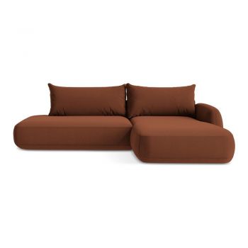 Colțar teracotă extensibil (cu colț pe partea dreaptă/cu șezlong) Hale – Makamii